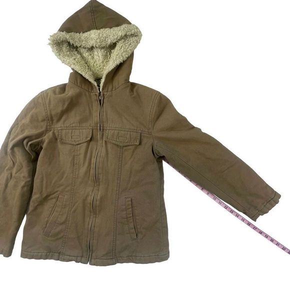 Braetan Jacket Tan Canvas zipper Hood Cotton S - Picture 5 of 9